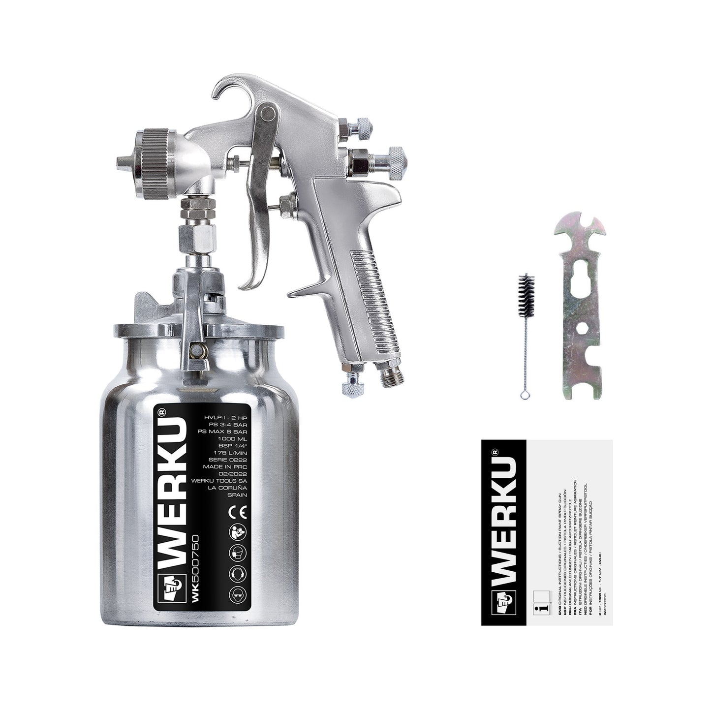 PISTOLA DE PINTURA POR SUCÇÃO 1000ml WERKU WK500750