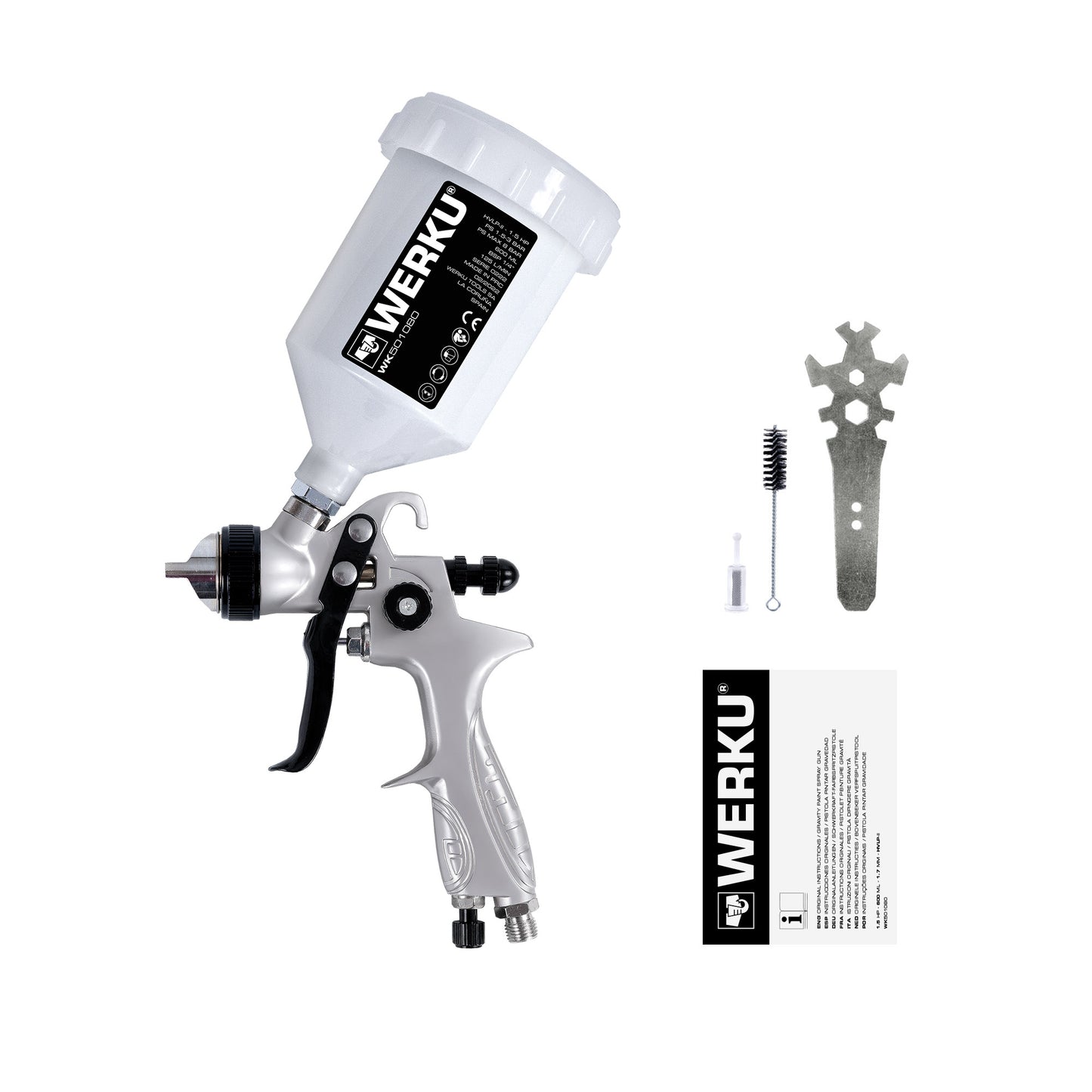 PISTOLA DE PINTURA POR GRAVIDADE 600ml WERKU WK501080